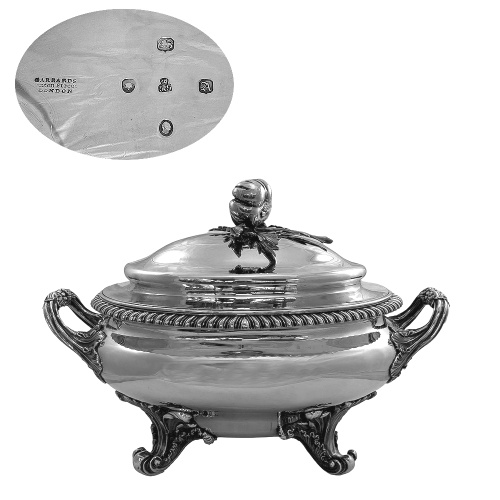 Antique Silver Soup Tureen on Stand Garrard 1836